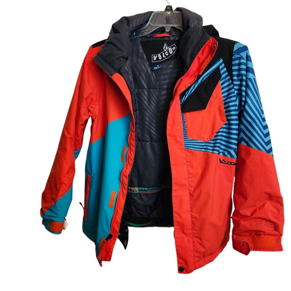 Volcom Ski Snowboard Hooded Jacket / Zip Tech Youth Sz XL Youth Winter Coat